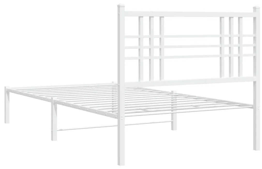 Estrutura de cama com cabeceira 90x200 cm metal branco