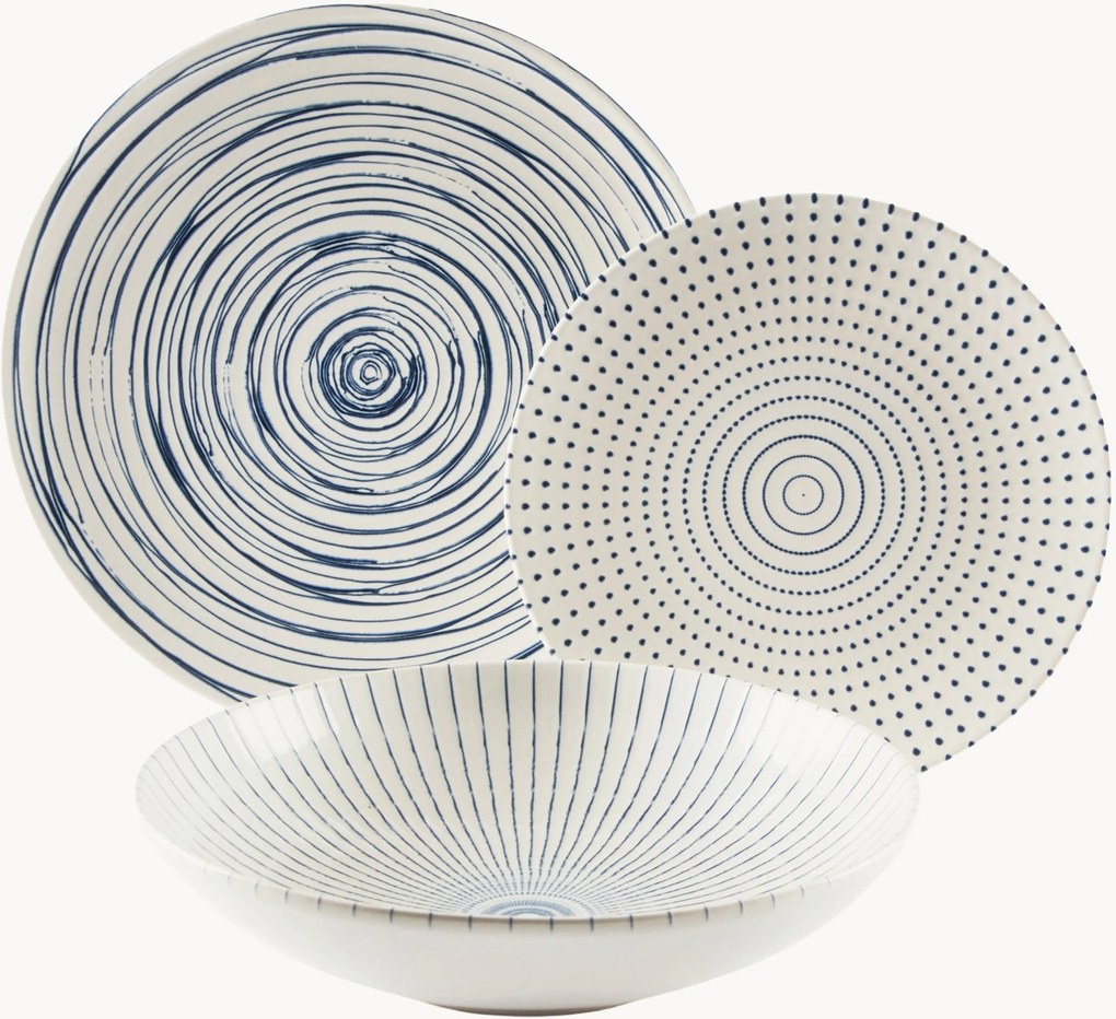 Conjunto de loiça em porcelana Hanami, 6 pessoas, conjunto de 18