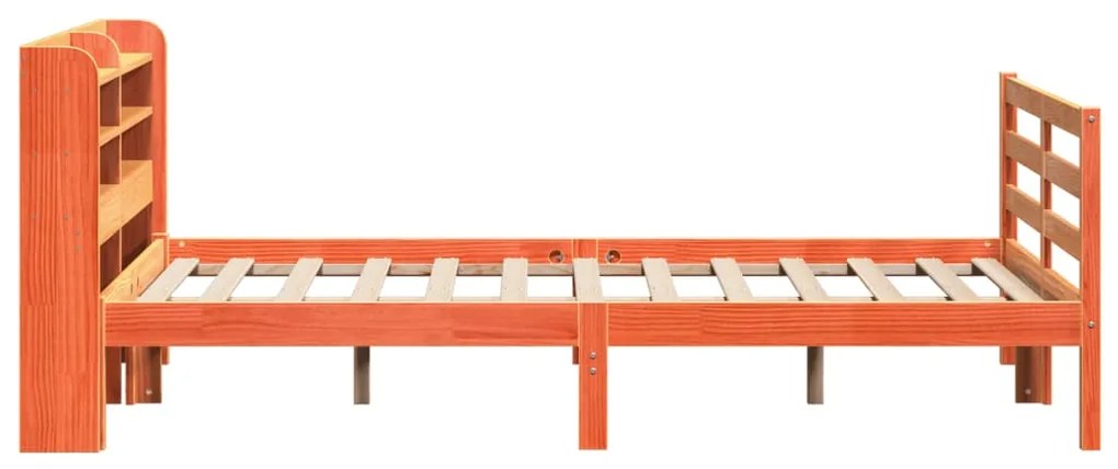 Cama sem colchão 120x190 cm madeira pinho maciça castanho-mel