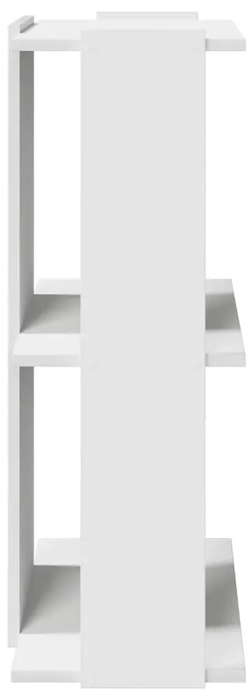 Estante de 3 camadas 60x30x80 cm madeira trabalhada branco