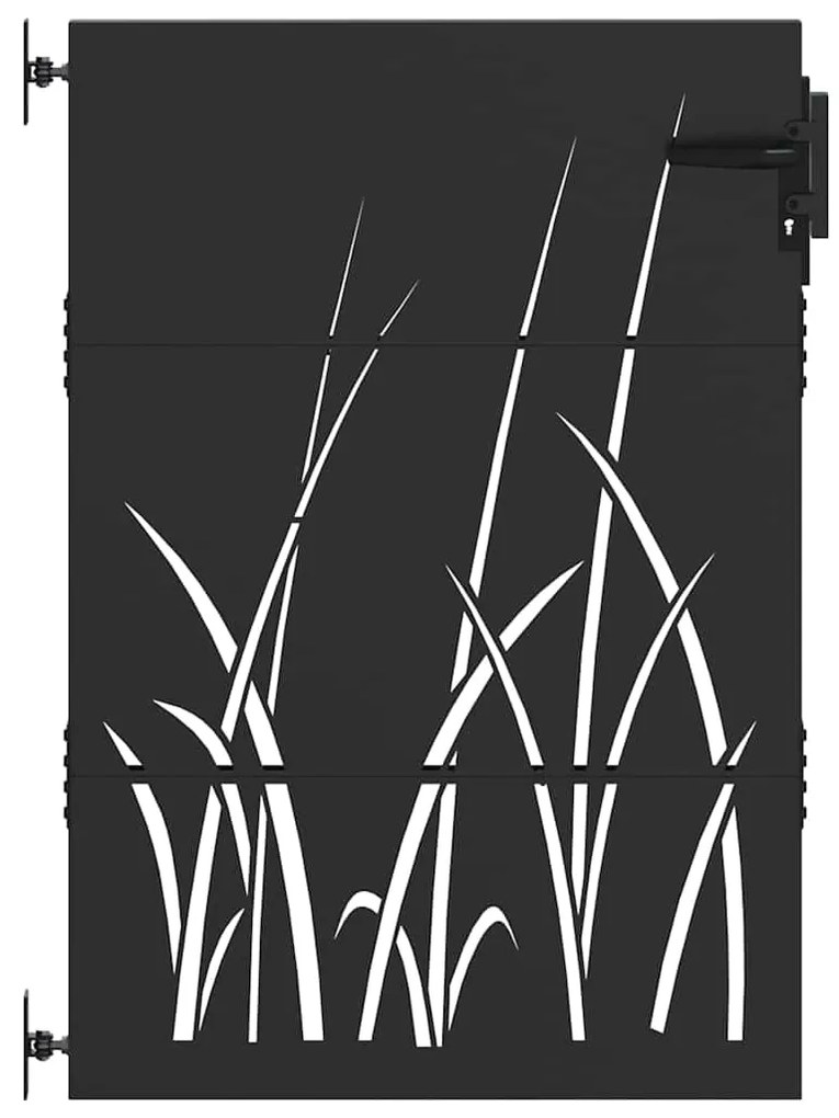 Portão de Jardim Preto 105 x 150 cm Aço com Revestimento em Pó