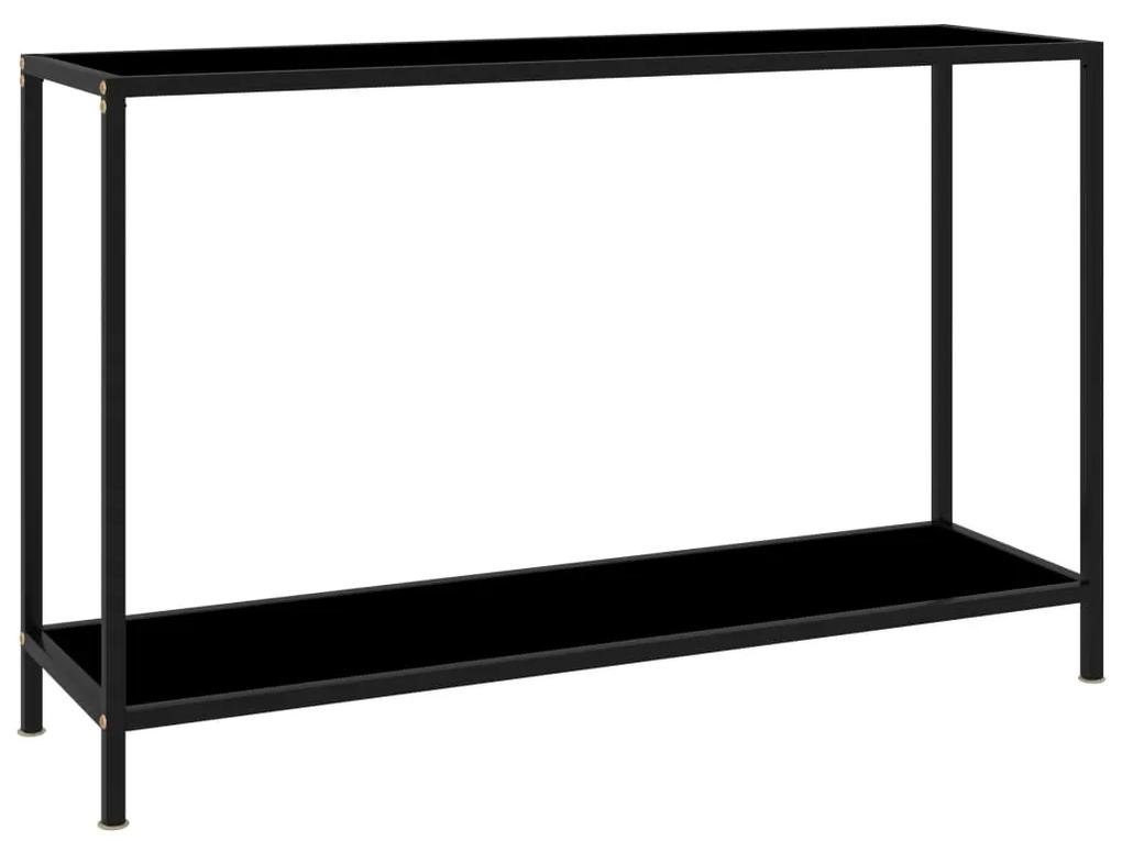 322840 vidaXL Mesa consola 120x35x75 cm vidro temperado preto