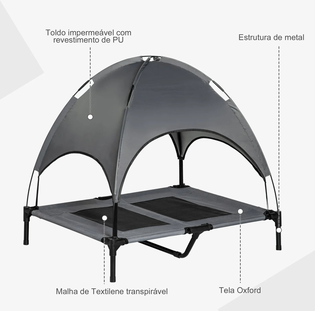 PawHut Cama elevada para animais de estimação Portátil com tecido resp
