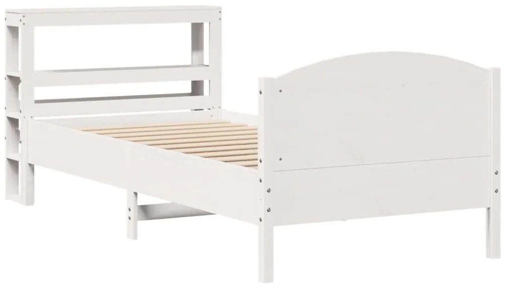 Cama sem colchão 75x190 cm madeira de pinho maciça branco