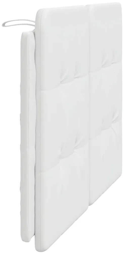 Almofadão de cabeceira 120 cm couro artificial branco