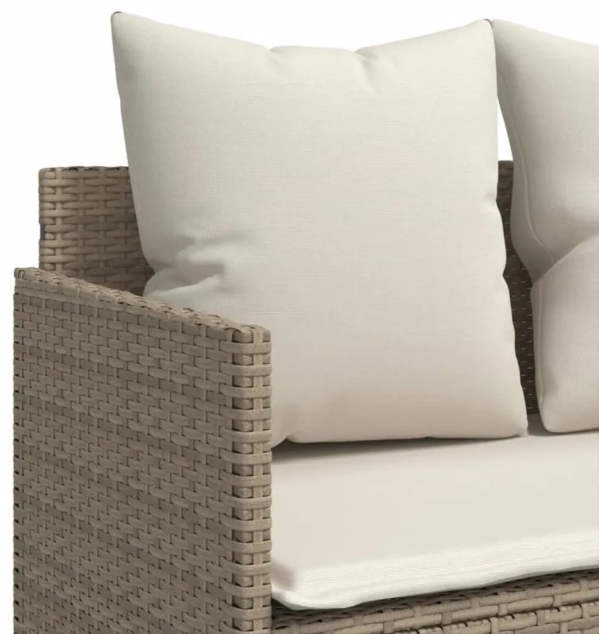 5 pcs conjunto de sofás p/ jardim com almofadões vime PE bege