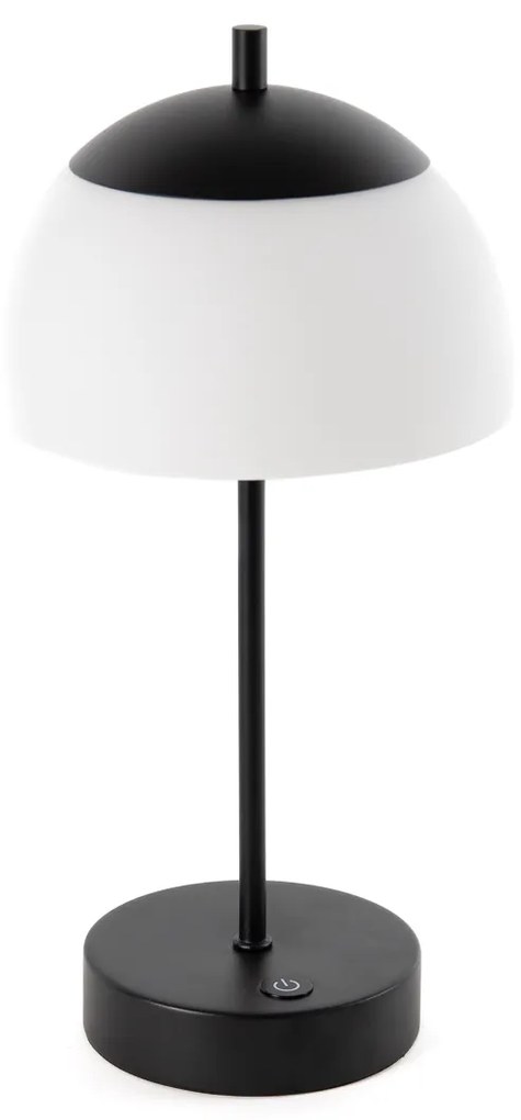 Candeeiro de mesa moderno preto com vidro opalino incluindo LED com dimmer de 3 etapas - Djent Moderno