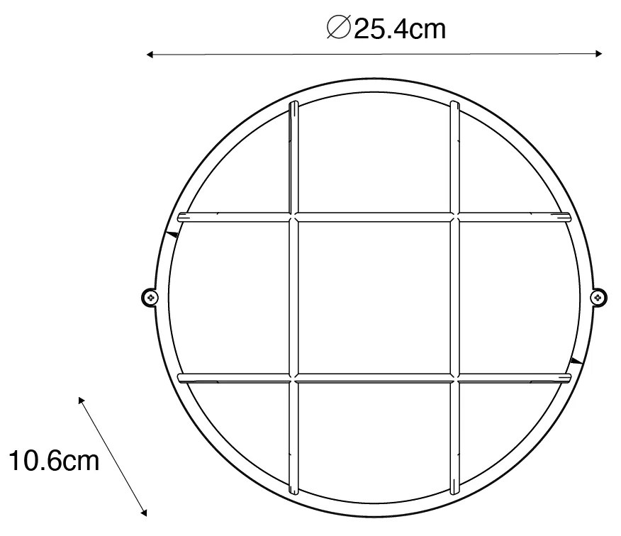 Candeeiro de parede exterior industrial castanho enferrujado IP44 - Hanneke Industrial