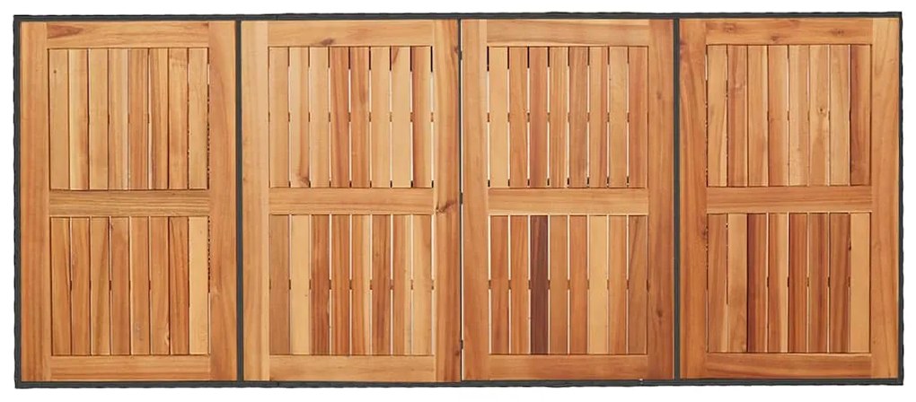 Conjunto de Jantar vidaXL 9 Peças Jardim Aço Preto