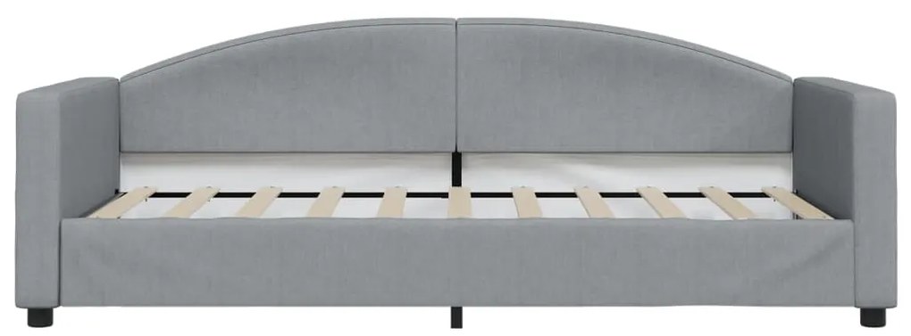 Sofá-cama com gavetão 90x190 cm tecido cinzento-claro