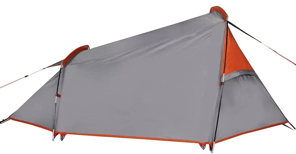 Tenda de campismo túnel p/ 2 pessoas impermeável cinza/laranja