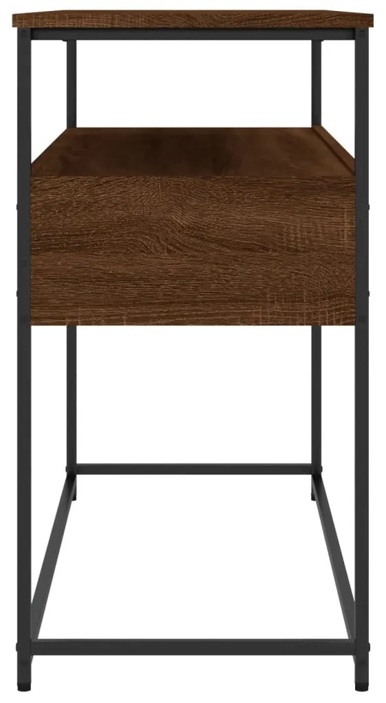 Mesa consola 100x40x75 cm derivados madeira carvalho castanho