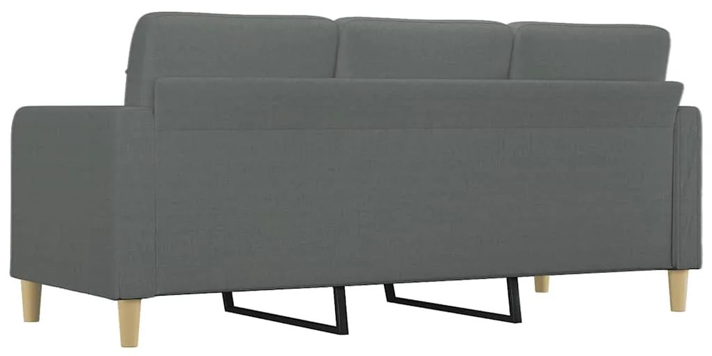 Sofá de 3 lugares 180 cm tecido cinza-escuro