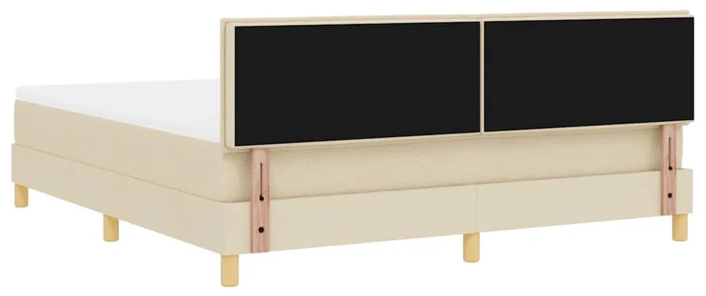 Cama Box Spring com Colchão Creme 180x200 cm Tecido