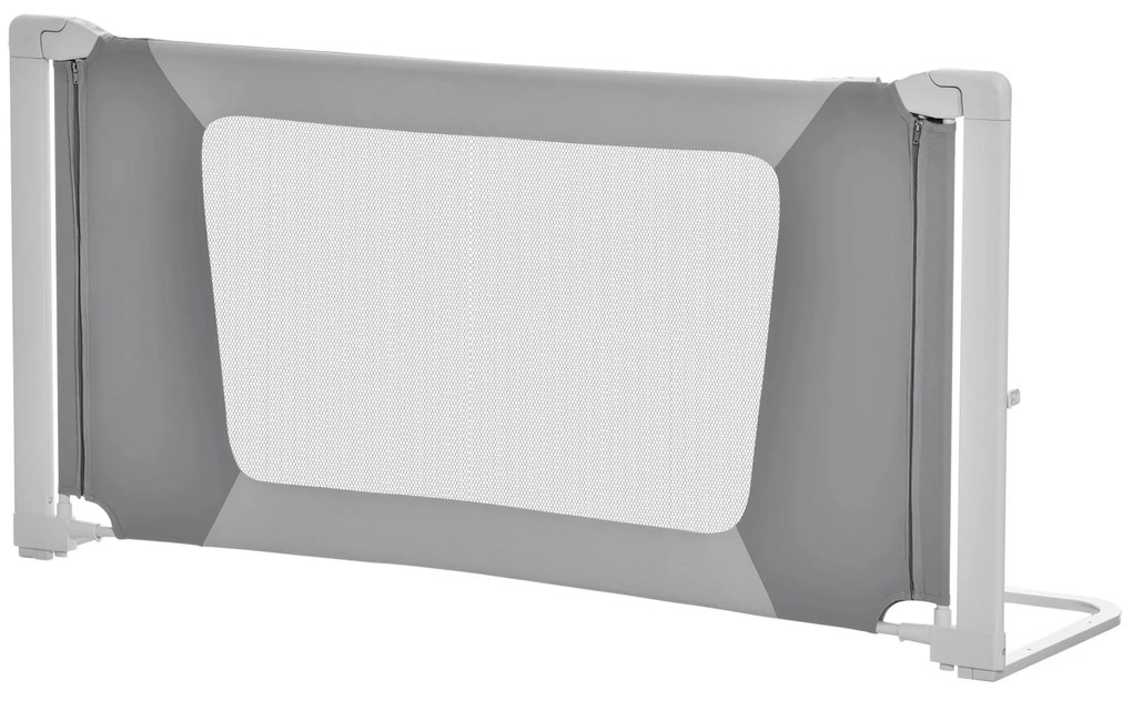 HOMCOM Barreira de Cama para Crianças de 150cm com Altura Ajustável Barreira de Cama Infantil Proteção Anti Queda Alumínio Cinza | Aosom Portugal
