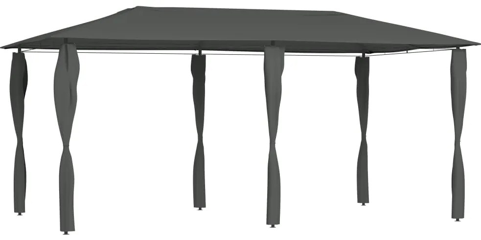 Gazebo 2,98x5,3x2,59 m com capas para postes 160 g/m² antracite