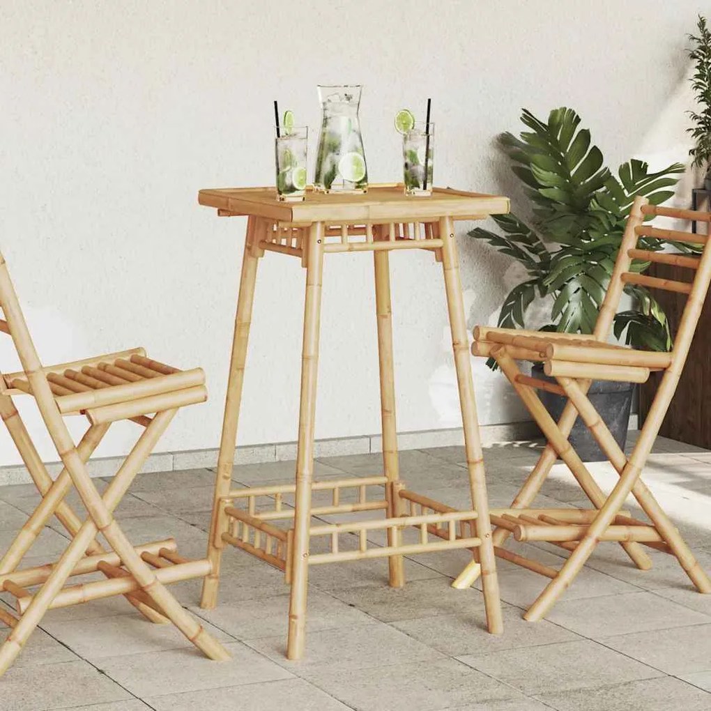 Mesa de bar para exterior quadrado 55x55x100 cm bambu