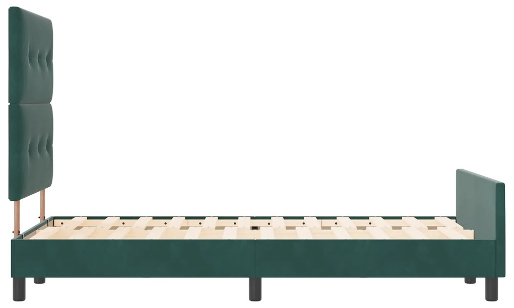 Cama vidaXL em Verde Escuro, 120x190 cm, Feita de Veludo