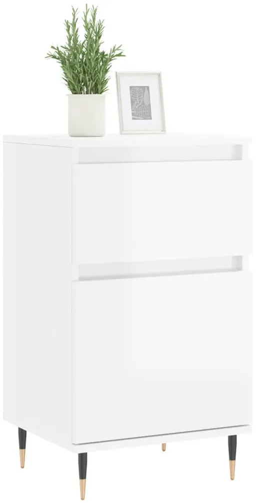 Aparadores 2 pcs 40x35x70 cm deriv. de madeira branco brilhante
