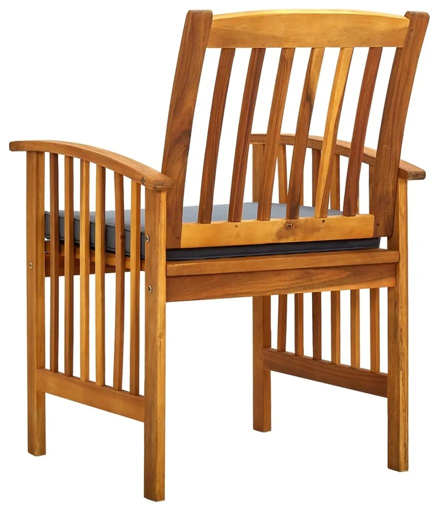 Cadeiras de jantar p/ jardim 3 pcs c/ almofadões acácia maciça