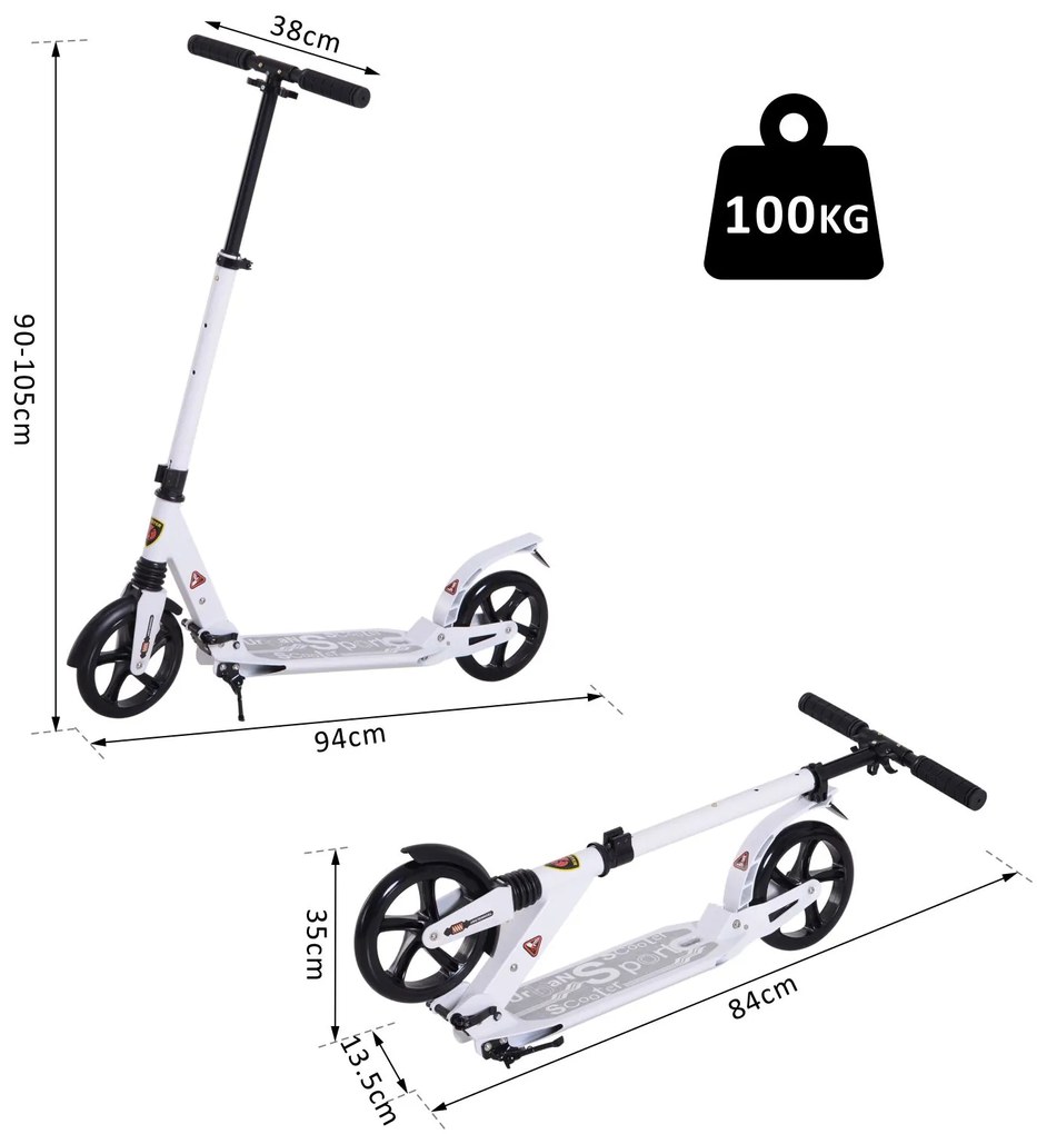 trotinete para adultos e crianças acima de 14 anos com freio Rodas Grandes carga 100kg