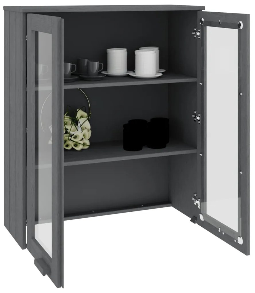 Topo p/ armário alto HAMAR 85x35x100 pinho maciço cinza-escuro