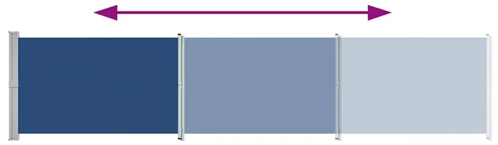 Toldo lateral retrátil para pátio 140x600 cm azul