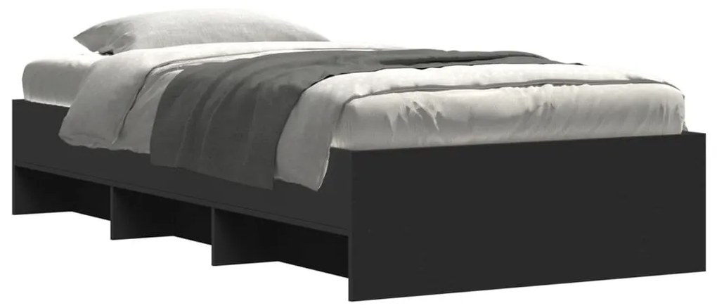 Estrutura de cama 90x200 cm derivados de madeira preto