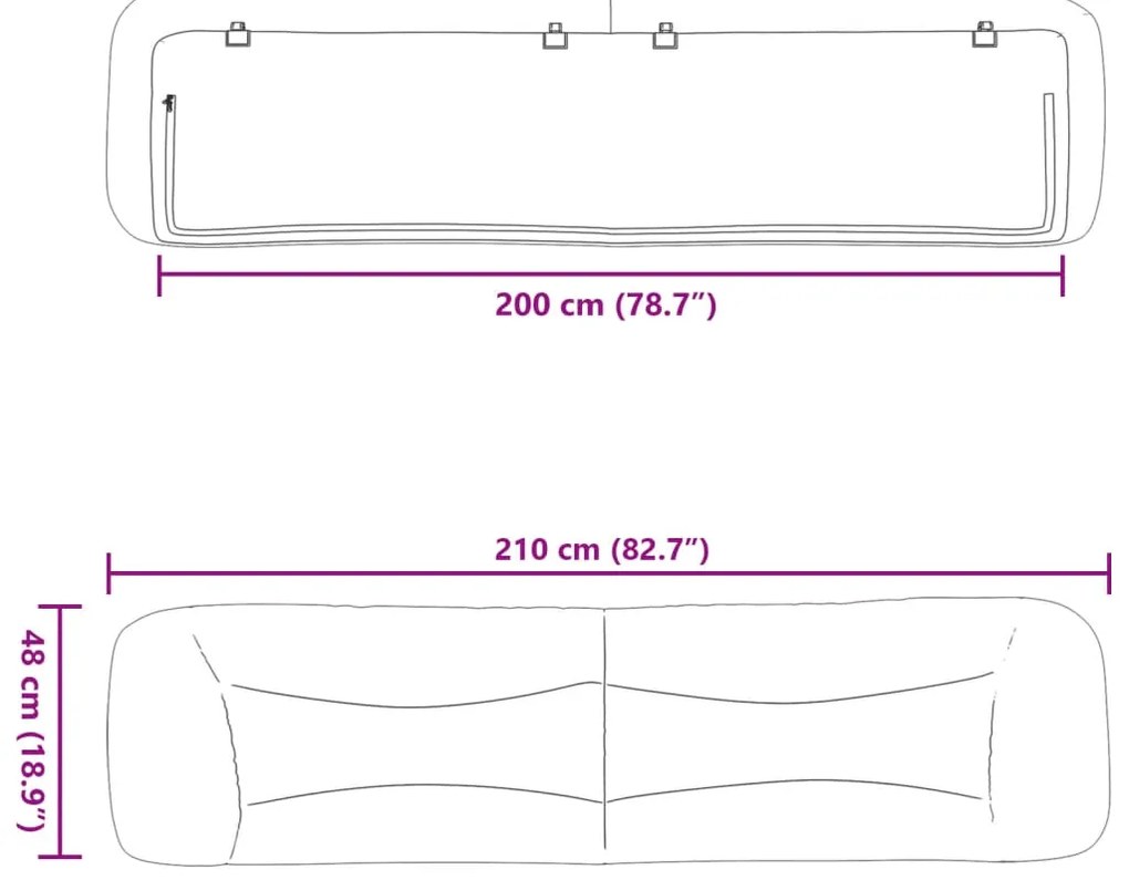 Almofadão de cabeceira 200 cm tecido creme