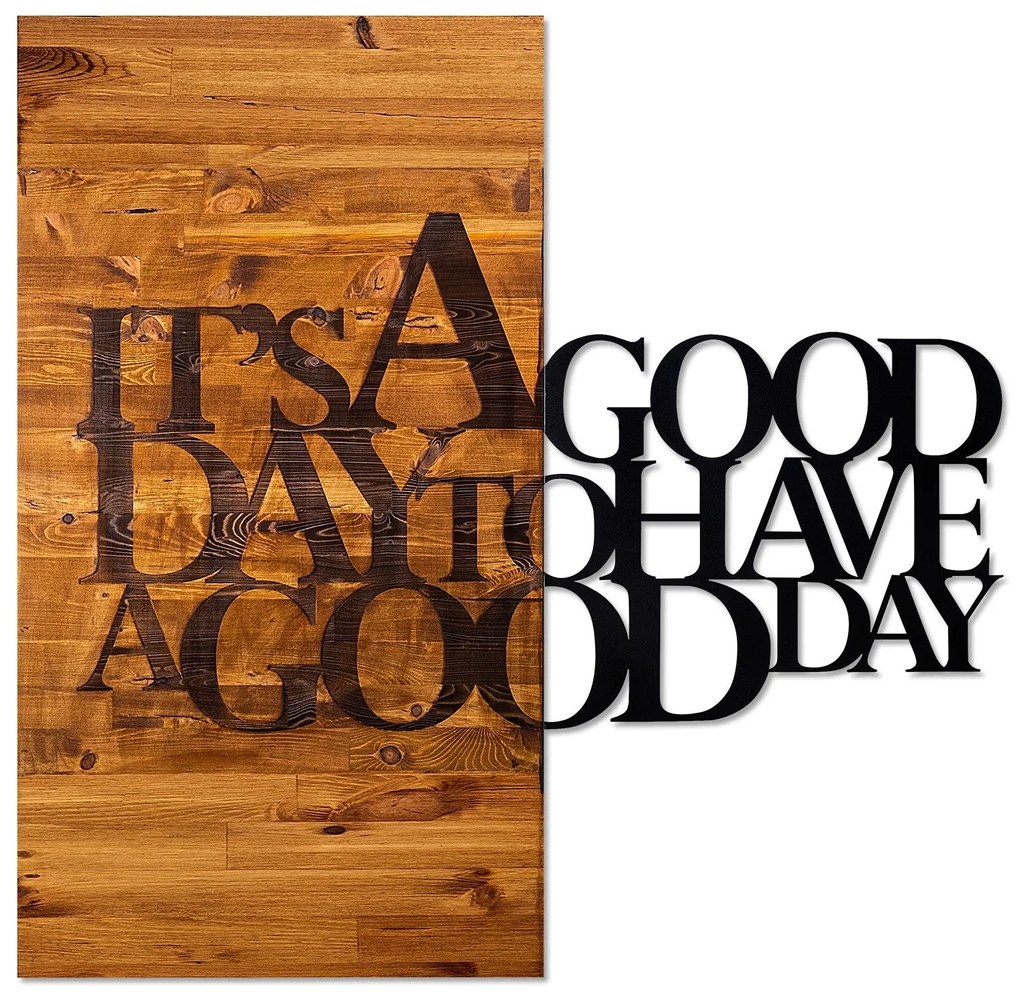 Acessório Decorativo de Parede It's a Good – Nogueira e Preto – 58 x 5