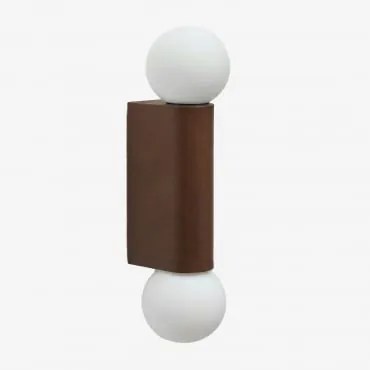 Aplique De Parede Com 2 Bolas De Cristal Em Alumínio Irvine Castanho Café - Sklum