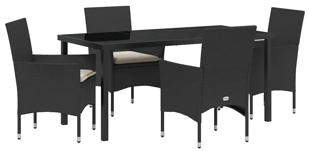 Conjunto de Jantar para Jardim com 5 Peças e Almofadas em Rattan Sinté