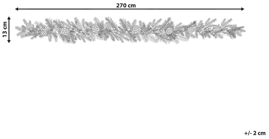 Guirlanda de natal com iluminação 270 cm verde WAPTA Beliani