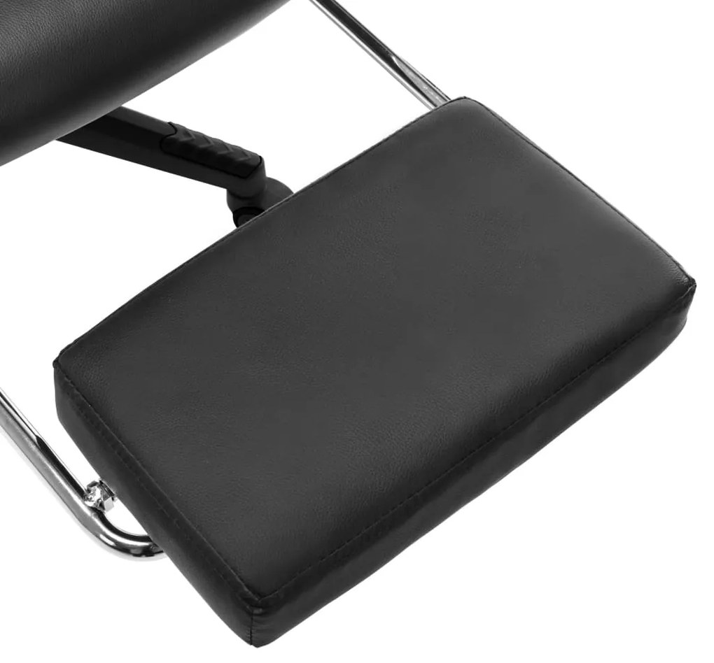 Cadeira gaming c/ apoio de pés couro artificial preto/dourado