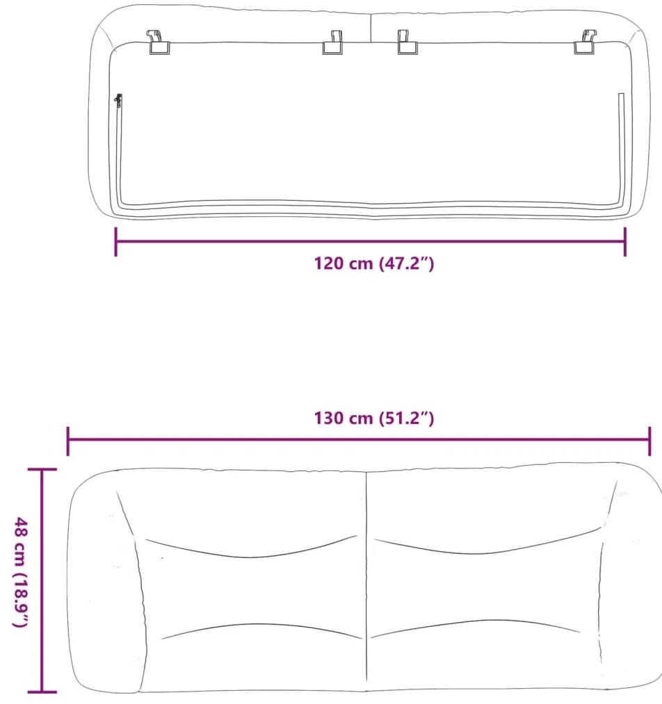 Almofadão de cabeceira 120 cm couro artificial preto