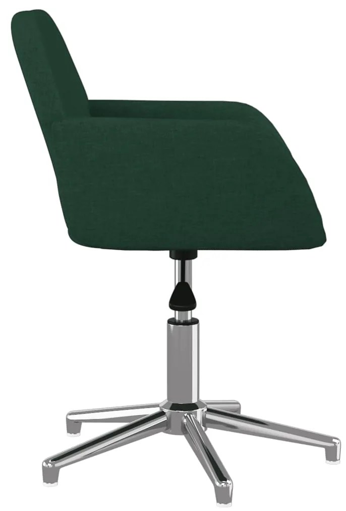 Cadeiras de jantar giratórias 2 pcs tecido verde-escuro