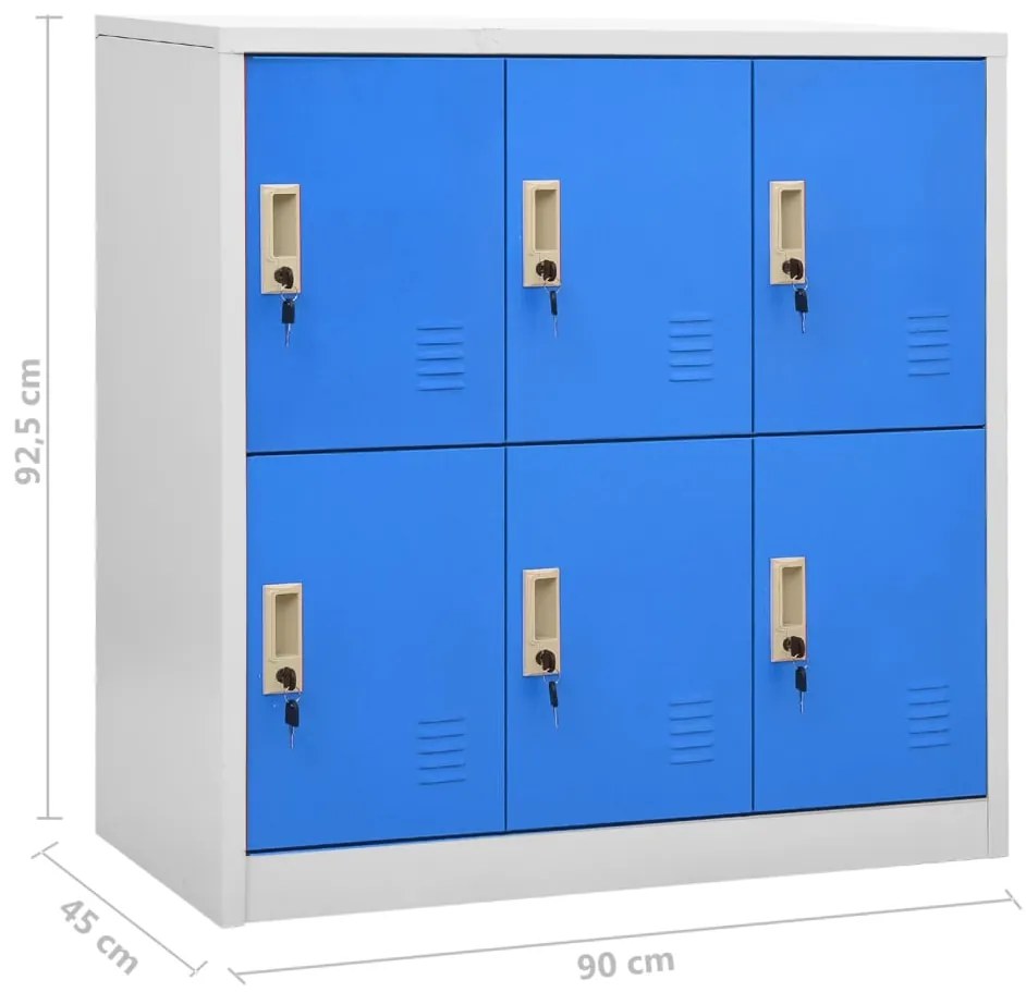 Cacifos 2 pcs 90x45x92,5 cm aço cinzento-claro e azul