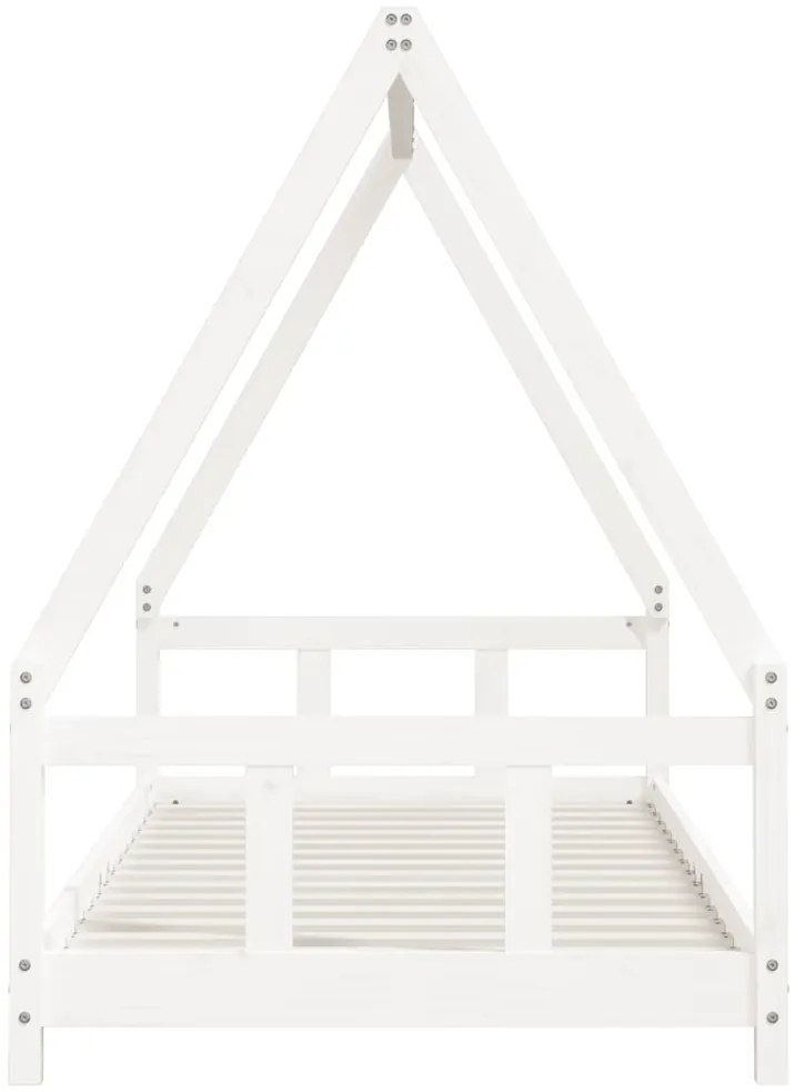 Estrutura de cama infantil 90x200 cm pinho maciço branco