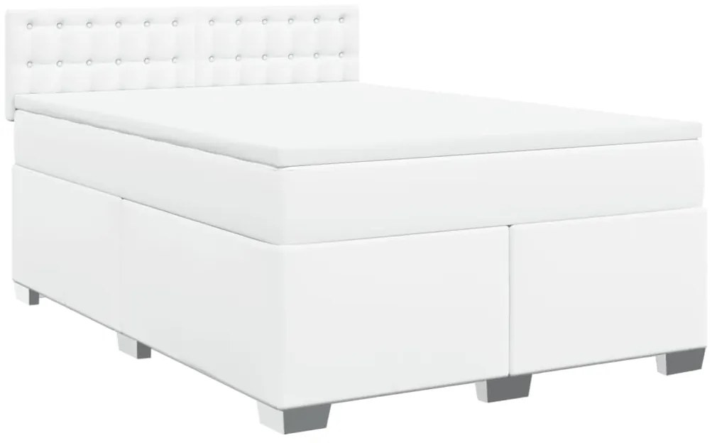 Cama com Molas/Colchão e Luzes Led - 140x190 cm - Couro Artificial Bra