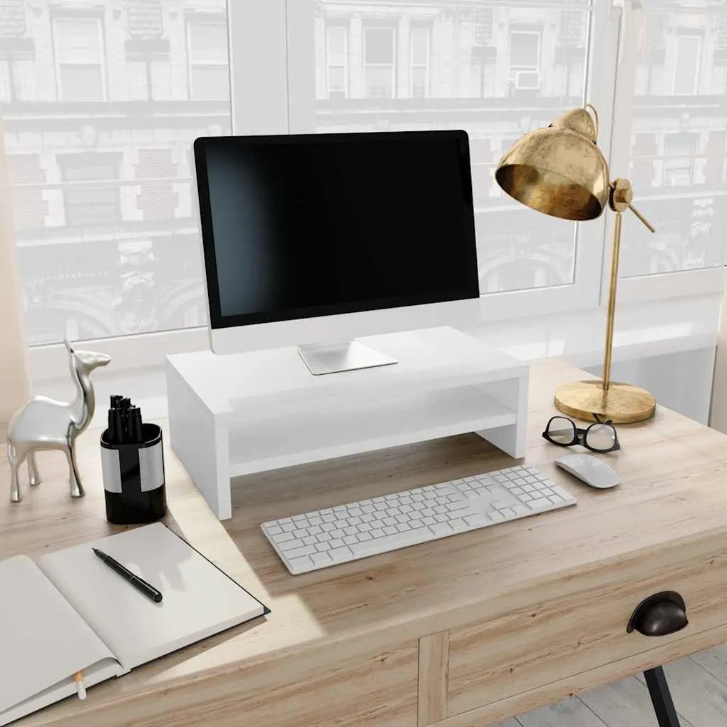 Suporte para monitor 42x24x13 cm derivados de madeira branco
