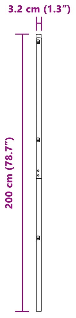 Postes de cerca vidaXL 52 pcs Verde Ø32 mm 200 cm Aço galvanizado