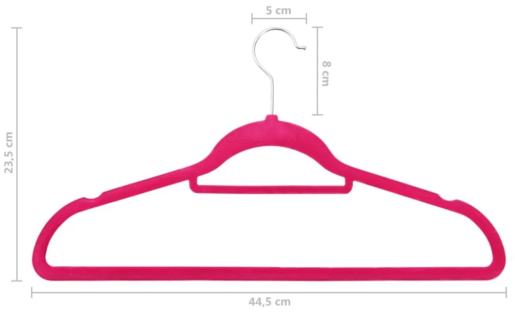 100 pcs conjunto de cabides antiderrapantes veludo rosa
