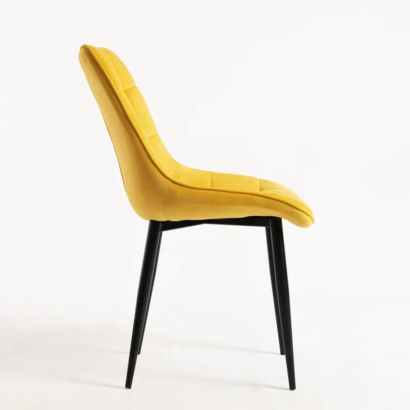 Cadeira Cade Veludo - Amarelo