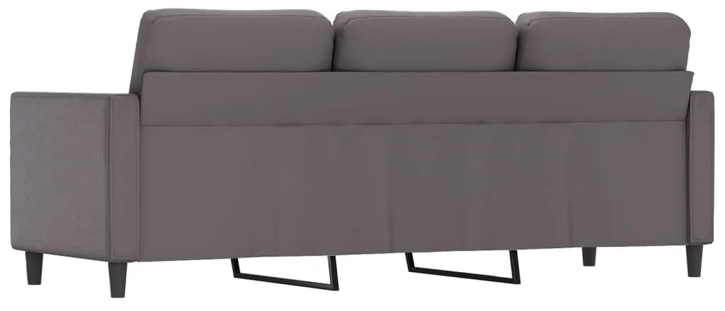 Sofá de 3 lugares 180 cm couro artificial cinza