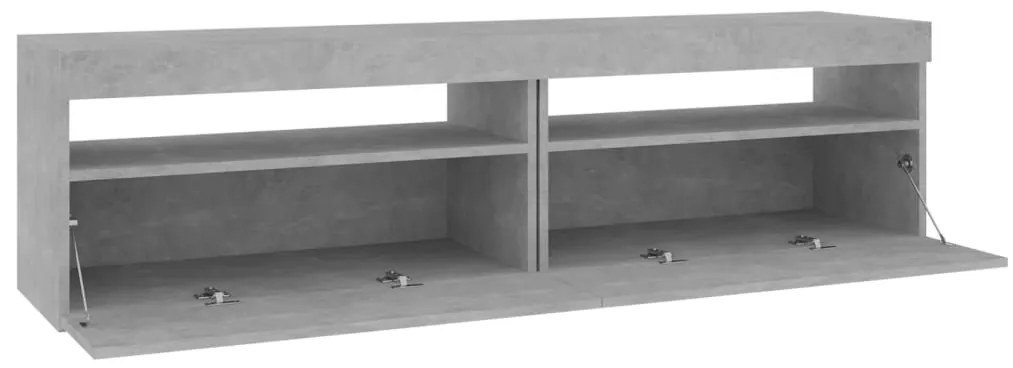 Móveis de TV com luzes LED 2 pcs 75x35x40 cm cinzento cimento