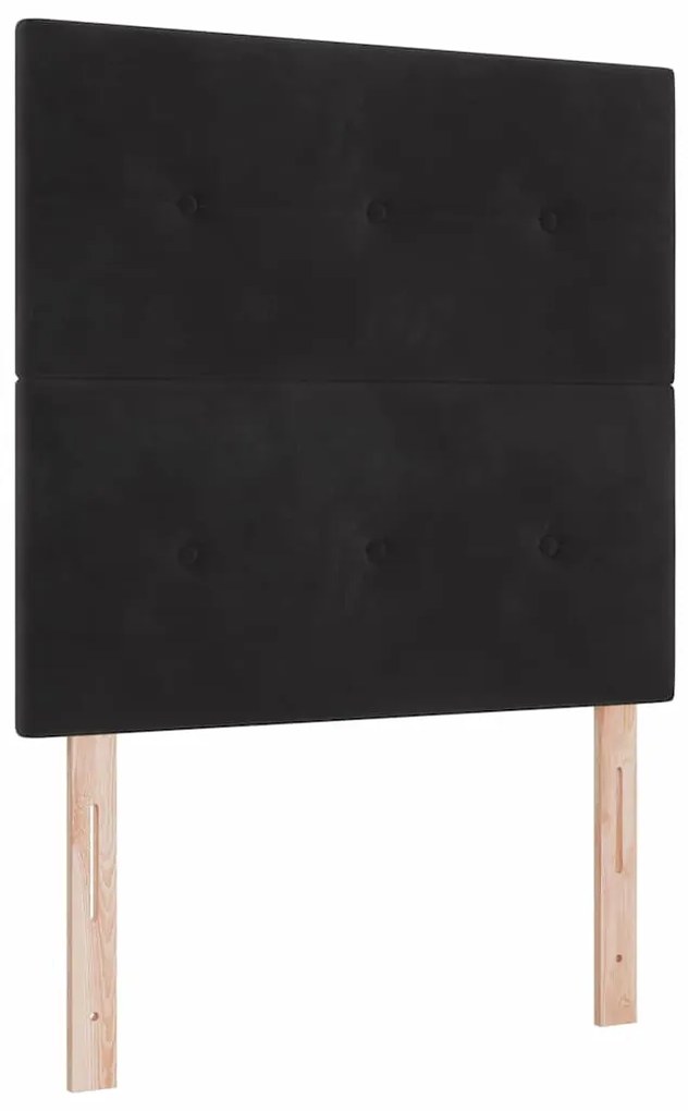 Cama Box com Colchão e Banco Preto 120x200 cm Veludo