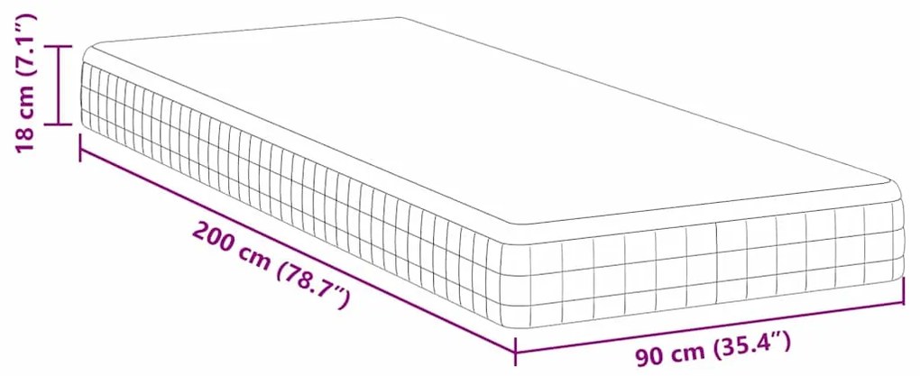 Colchões Branco, Cinza 90 x 200 cm Tecido Tricotado
