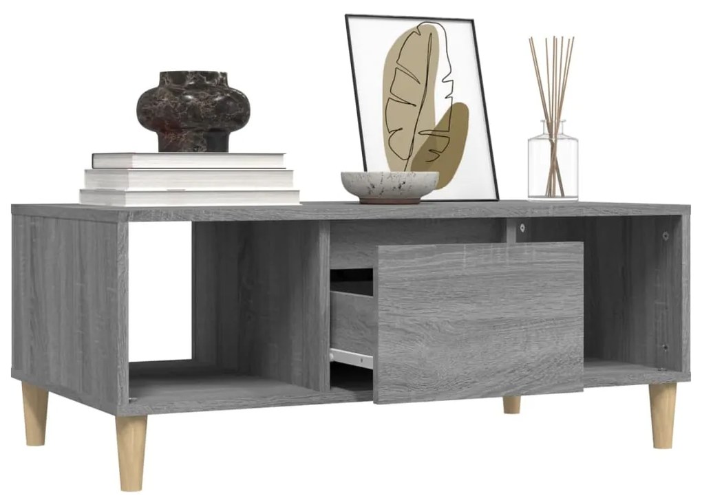 Mesa de centro 90x50x36,5 cm derivados madeira cinzento sonoma