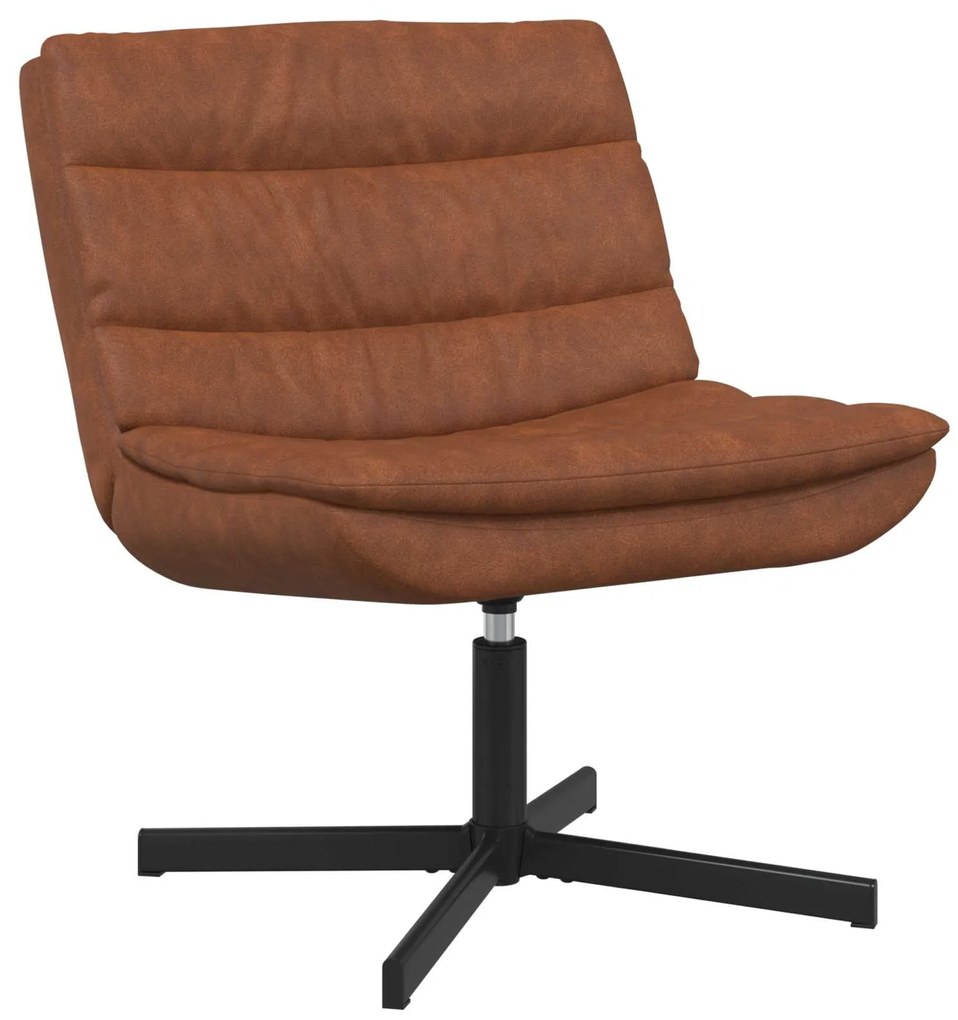 vidaXL Cadeira giratória Castanho 63 x 75 x 76 cm PU Antigo