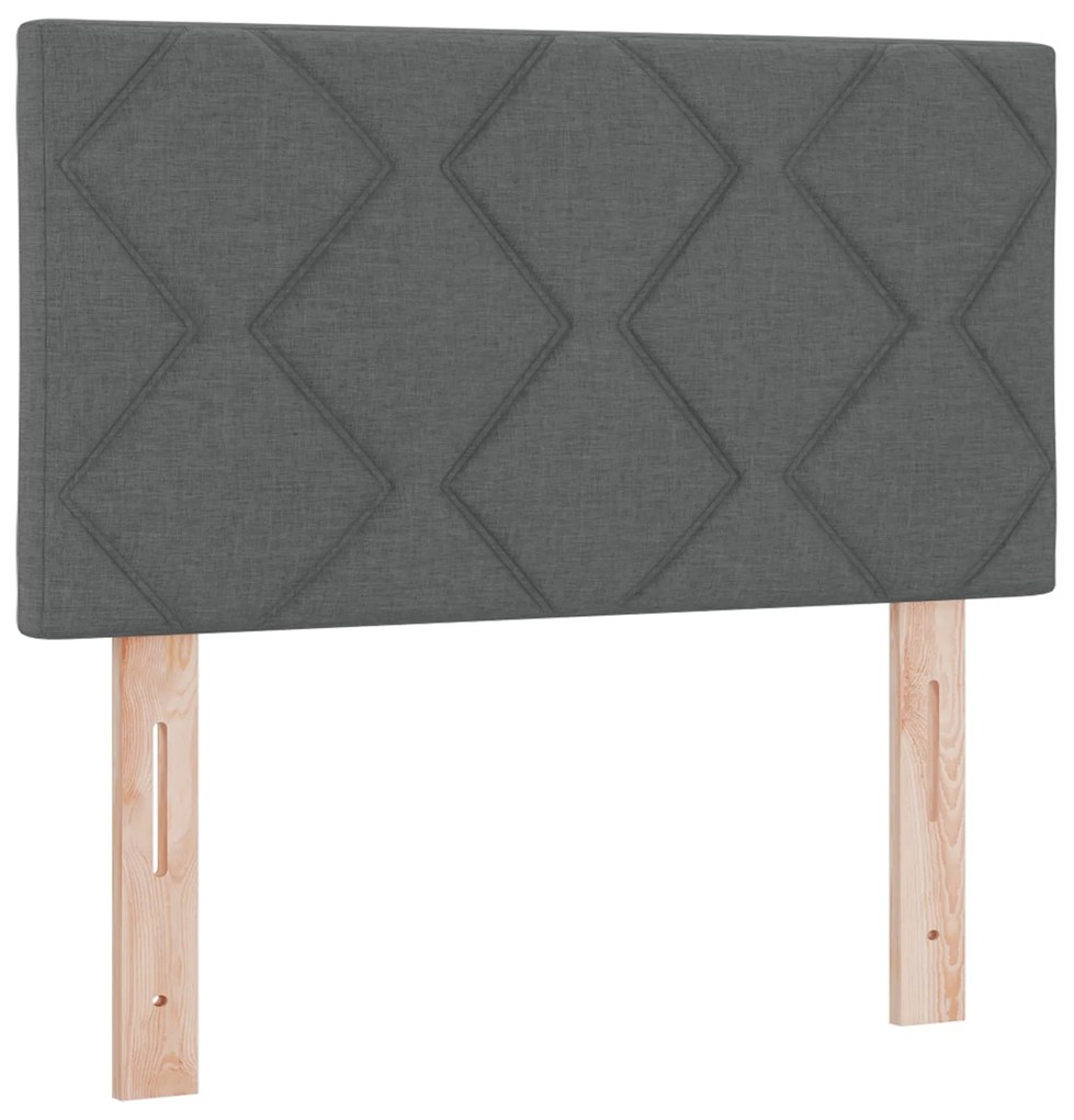 Cama Box com Colchão Cinza Escuro 80x200 cm Tecido